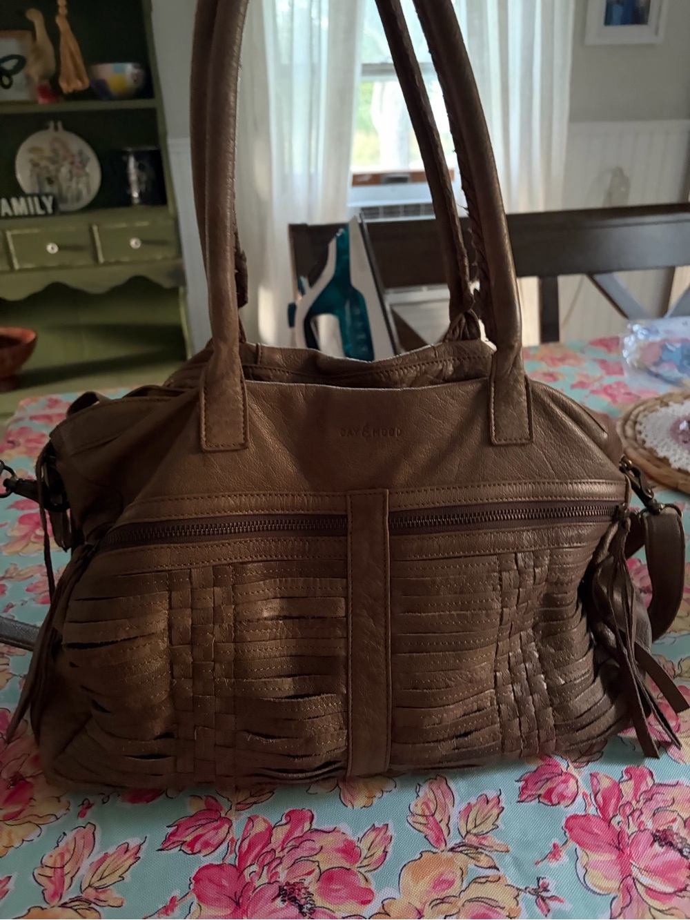 Anthropologie Day & Mood Woven Leather Tote Bag